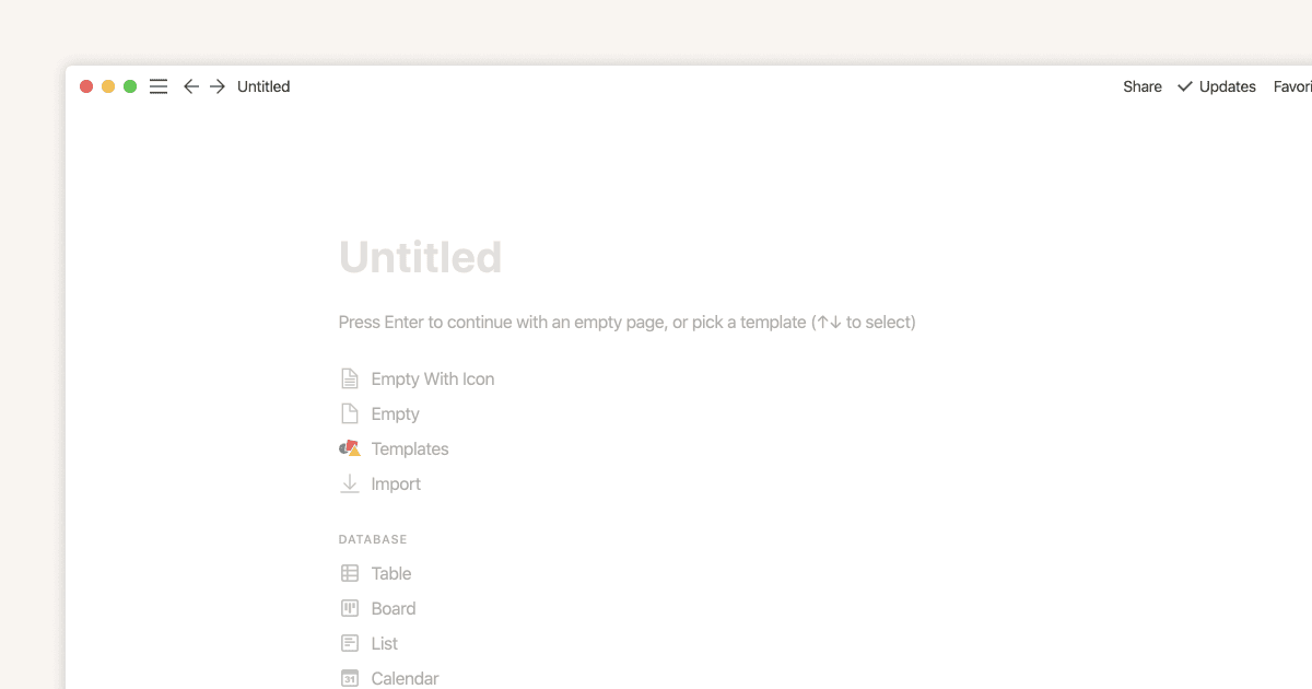Creating a page
