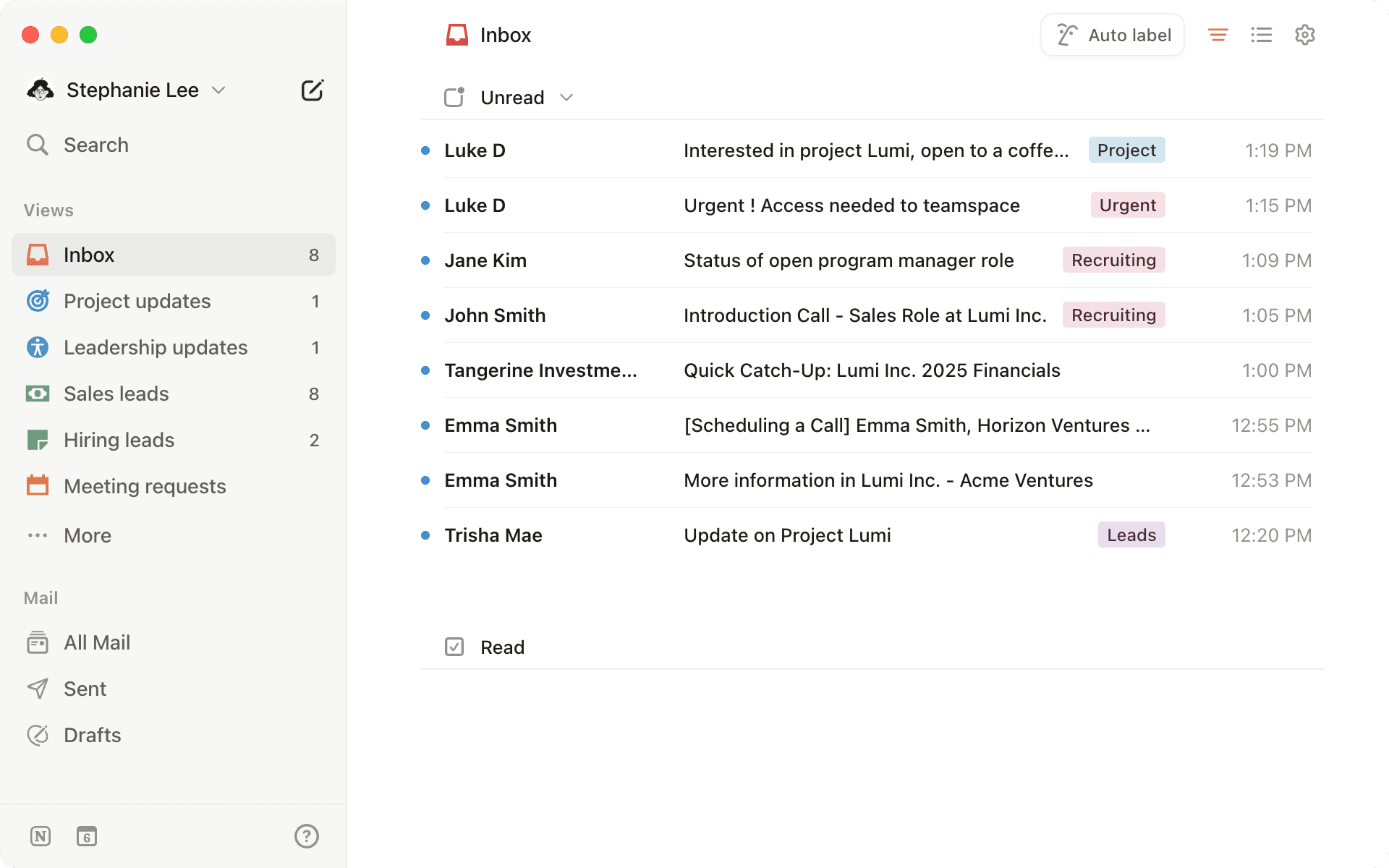 Notion Mail Hero screenshot