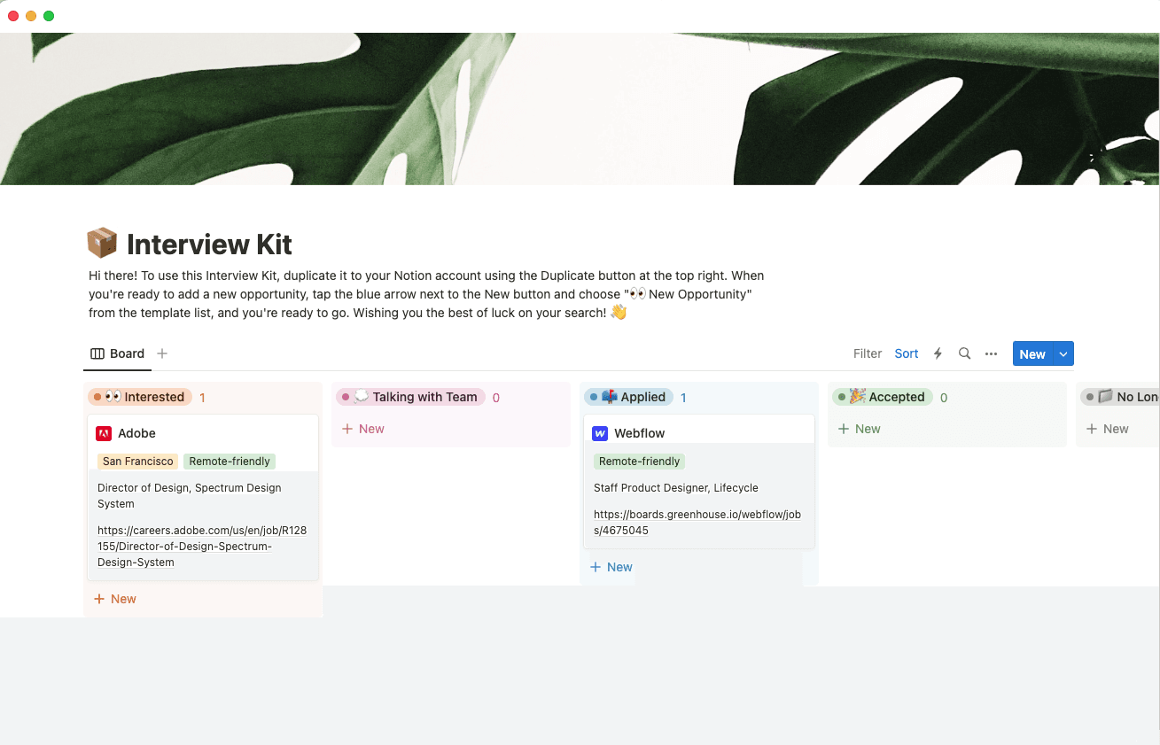 interview kit template