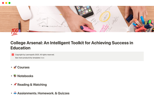 College Arsenal for Achieving Academic Success